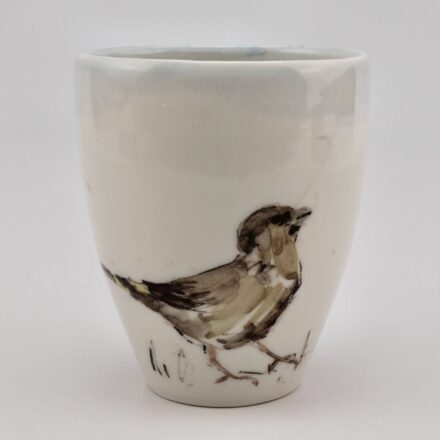 C1471: Main image for Green Finch Handmade Beaker made by Helen Beard