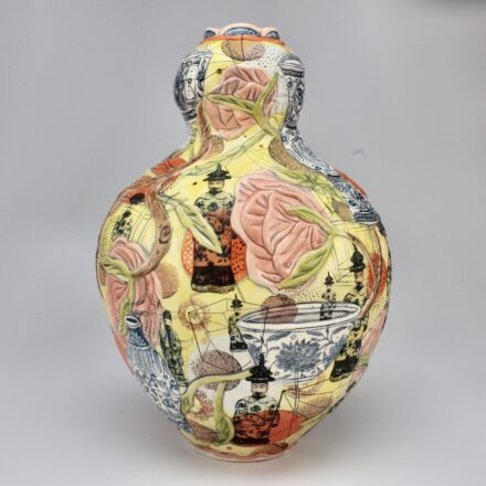 V270: Main image for Yellow Vase with Ming Elements made by Mariko Paterson