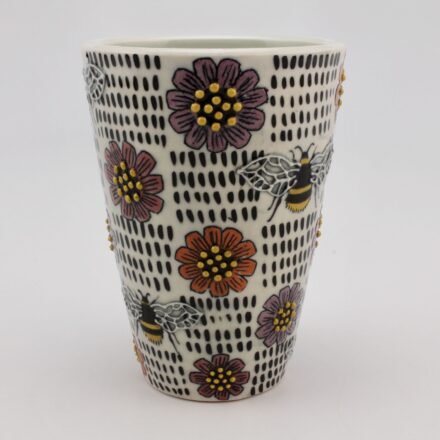 C1428: Main image for Bees & Flowers Cup made by Courtney Eppel