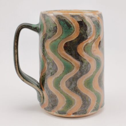 C1431: Main image for Medium Mug with zig zag green design made by Peter Karner