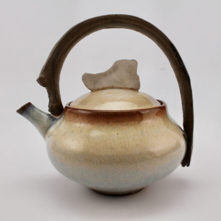 T117: Main image for Prairie Stone Wash Bone teapot made by Rachael Marne Jones