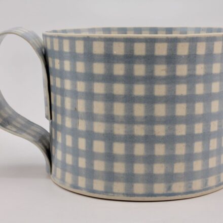 C1485: Main image for Light blue checkered cup made by Lydia Johnson